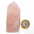 Ponta Quartzo Rosa 8cm Gerador Sextavado 130 gr Classe B