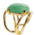Anel Quartzo Verde Cabochão Oval Pequeno Dourado - comprar online
