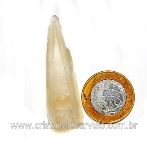 Laser Cristal Citrinado Natural Garimpo Longo e Fino Cod 129386