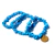 Pulseira Pedra Turquesa Azul Natural Fio Fibra Silicone - loja online