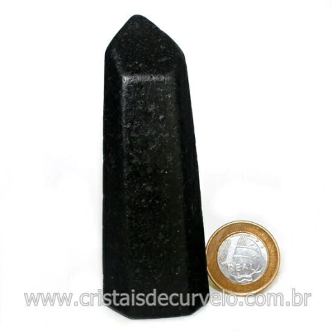 Ponta Quartzo Preto Pedra Natural Polimento Vibrador Cod 129435