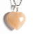 Colar Coração Pedra Quartzo Goiaba 23mm Pino Prateado - buy online