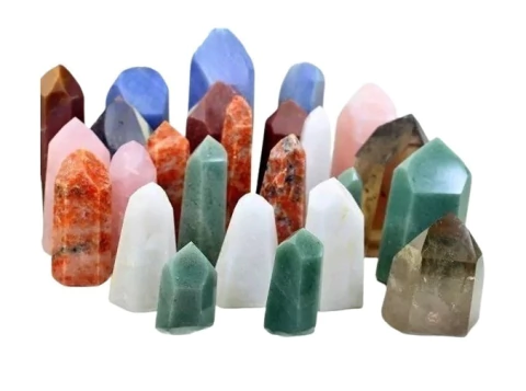 05 Kg Cristal Gerador Pedras Mista Pontas Lapidado Comum Natural Atacado