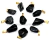 10 Pingente Pedrinha Turmalina Preta Dourado Atacado - comprar online