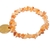 Pulseira Pedra Agata Cornalina Rolado Fibra de Silicone - comprar online