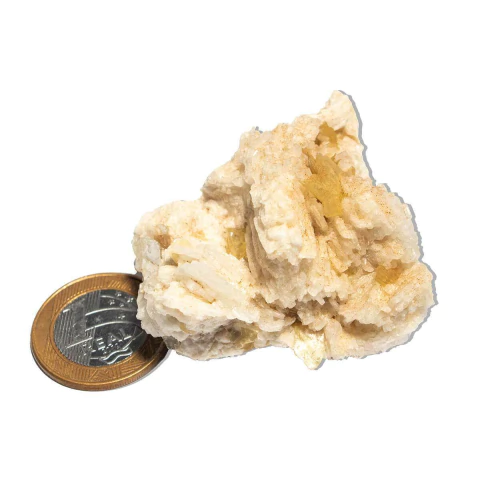 01 Drusa Mica Amarela na Albita Natural 50 a 100g Tipo C