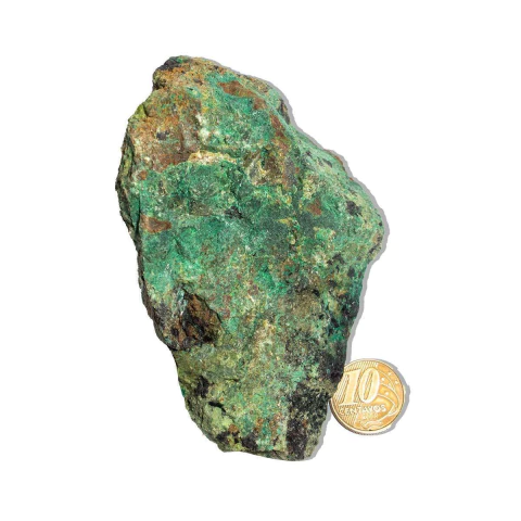 01 Malaquita Pedra Bruto Natural 300 a 350g 10 a 15cm Tipo B