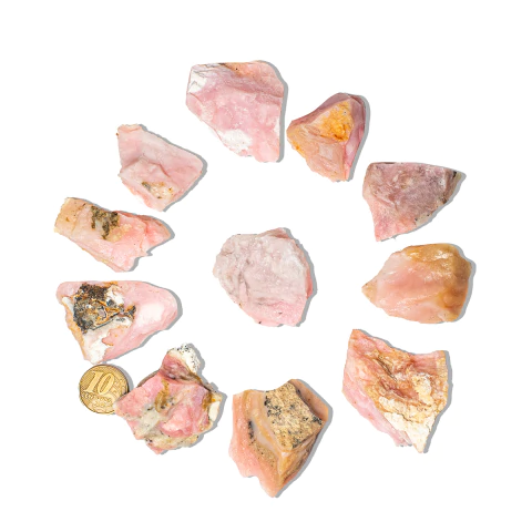 10 Opala Rosa Natural Pedra Bruta 20 a 60mm 10 a 25g