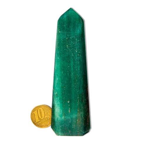 01 Ponta Aventurina Verde Natural 100 a 200g 10-12cm Tipo A