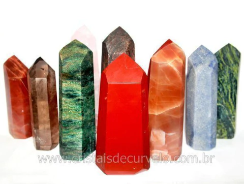 01 kg Pontas Sortidas Cristais Mistos 45mm Lapidado COMUM