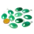 10 Pingente Cabochão QUARTZO VERDE Pedra Natural Pino Banhado Prata ATACADO - loja online