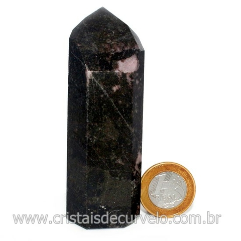 Ponta Rodonita Pedra Lapidada Gerador Sextavado Cod 129552