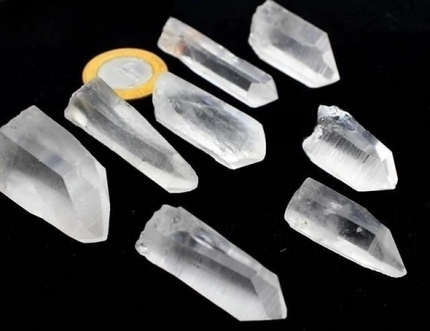 05 Mini Pontinha Cristal Lemuria Furado por Cima Para Pingente Média 40mm Atacado