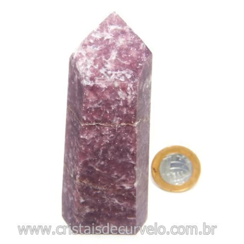 Ponta Lepidolita Pedra Natural Gerador Sextavado Cod 119260