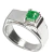 Anel Nlux Masculino Pedra Esmeralda Prata 950 Aro Fixo 21 na internet