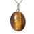 Colar Cabochão Oval Pedra Olho de Tigre 20mm Pino Prata 950 - Distribuidora CristaisdeCurvelo