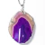 03 Pingente Chapa de Agata Lilas Pedra Natural Envolto Prateado ATACADO