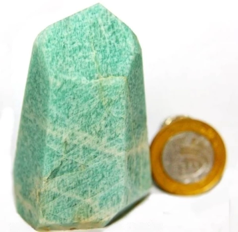 Ponta Amazonita Verde Natural Sextavado 20 a 40 mm Tipo A - comprar online