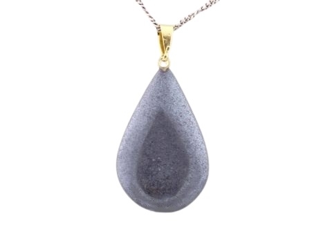 Colar Gota Hematita Pedra Natural Montagem Pino Dourado