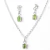 Nlux Conjunto Colar E Brinco Pedra Turmalina Verde Prata 950