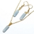 Colar e Brinco Quartzo Azul Paraíba Mini Ponta Dourado - comprar online