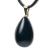 Colar Gota Obsidiana Negra 28mm Pedra Natural Pino Dourado na internet