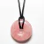 Colar Pedra Pi Pedra Quartzo Rosa Natural Cordão Ajustável