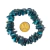 Pulseira Cascalho Pedra Apatita Azul Fio Fibra Silicone - comprar online