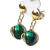 Brinco Bolinha Na Cesta Malaquita Tarraxa Dourado - Distribuidora CristaisdeCurvelo