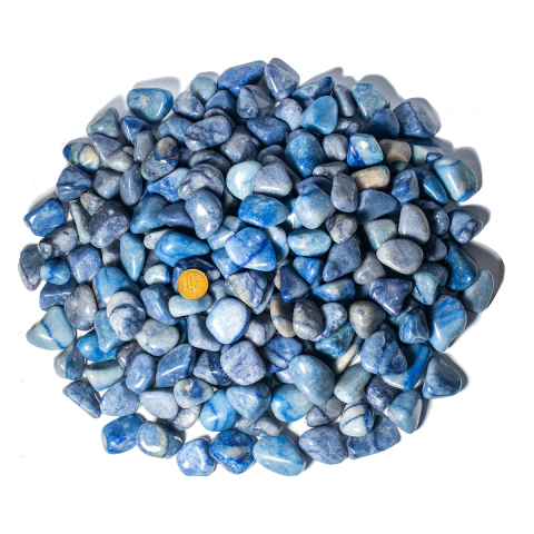 5 Kg Quartzo Azul Rolado Pedra Natural M 20 a 35mm Classe B