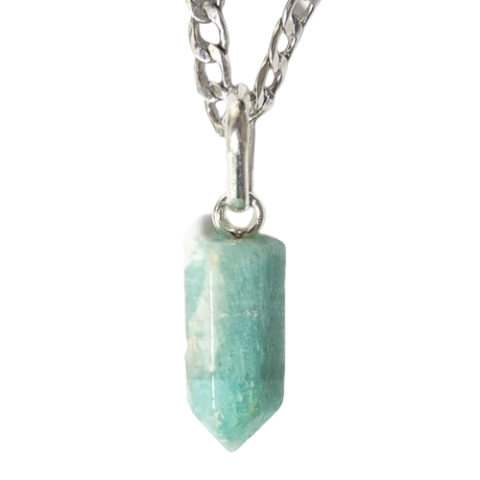 Colar Micro Pontinha Amazonita Verde Montagem Prata 950