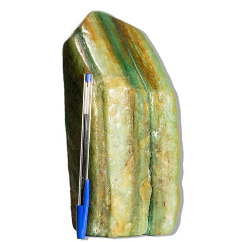 01 Aventurina Verde Pé Bico e Corpo Polido 2,1Kg 20cm Tipo B