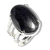 Anel Turmalina Preta Cabochão Oval Prata 950 Aro Ajustável - comprar online