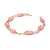 Pulseira Navete Pedra Quartzo Cherry Ranhurado Elo Dourado