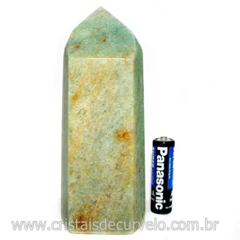 Ponta Aventurina Azul Pedra Natural Gerador Sextavado Cod 131125