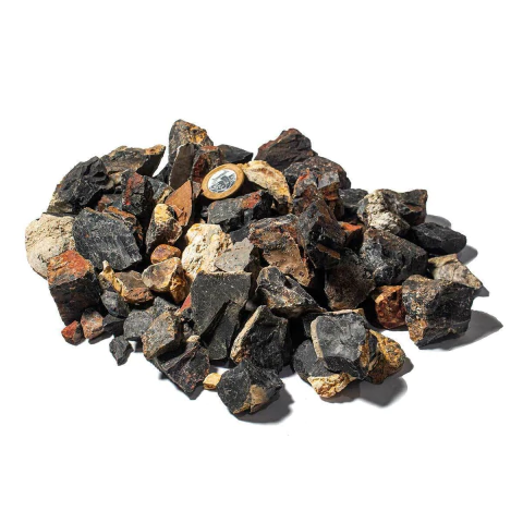 03 Kg Cascalho Bruto Ônix Preto Natural 10 a 70mm Tipo B