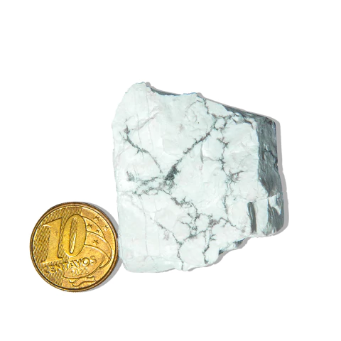 01 Howlita Pedra Bruto Natural 25 a 50g 3 a 6cm Classe B