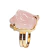 Anel Quartzo Rosa Bruto Aro Ajustável Média 30mm Dourado na internet