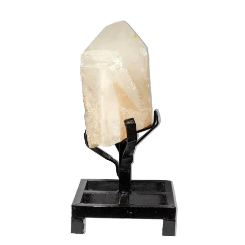 Pedra Quartzo Cristal Ponta Retificada Com Base 15,3Kg 52cm