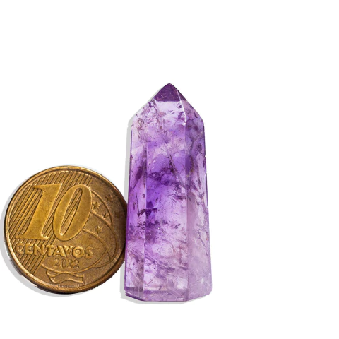 01 Mini Pontinha Ametista Pedra Extra Natural 25 a 30mm