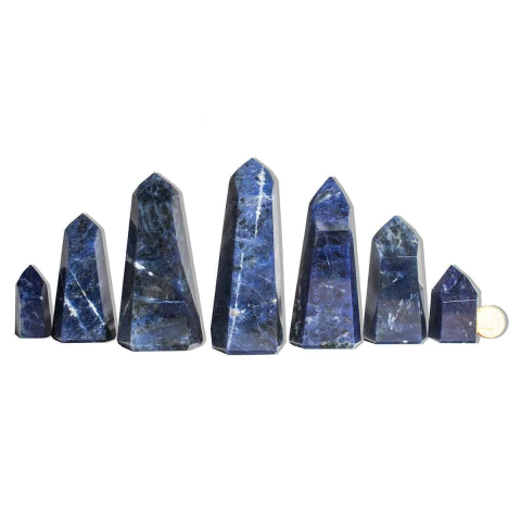 01 Kg Ponta Sodalita Azul Lapidado Pedra Natural Tipo A