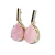 Brinco Gota Facetado Quartzo Rosa Pedra Natural Dourado - comprar online