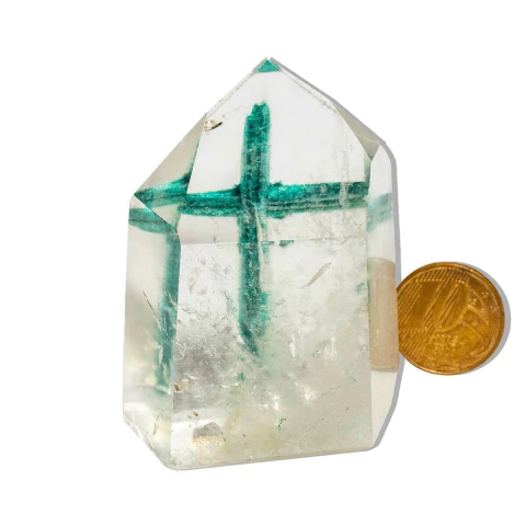 Ponta Cristal Cruz Lapidado Sextavado Tipo A 55 a 60mm 115g