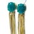 Brinco Nlux Franja Topinho Facetado Amazonita Dourado - comprar online