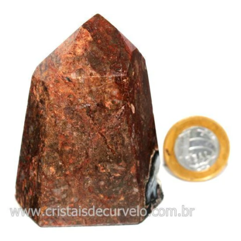 Ponta Quartzo Jiboia Lapidado Gerador Sextavado Cod 124186