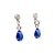 Brinco Gota Facetado Zircônia Safira Garra Prata 925 - comprar online