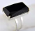 Anel Prata 950 Com Onix Preto Multifacetado Aro Ajustavel ao Dedo REF 43.2 - comprar online