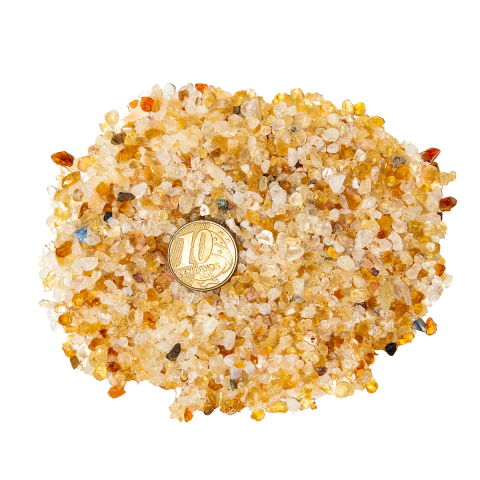 100g Citrino Rolado Pedra Bombardeado Areia 3 a 8 mm Aprox