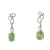 Nlux Conjunto Colar E Brinco Pedra Turmalina Verde Prata 950 - loja online