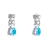 Brinco Gota Facetado Zircônia Topázio Azul Garra Prata 925 - comprar online